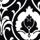Modern Damask Wallpaper, Black and White, Set of 5 Bolts