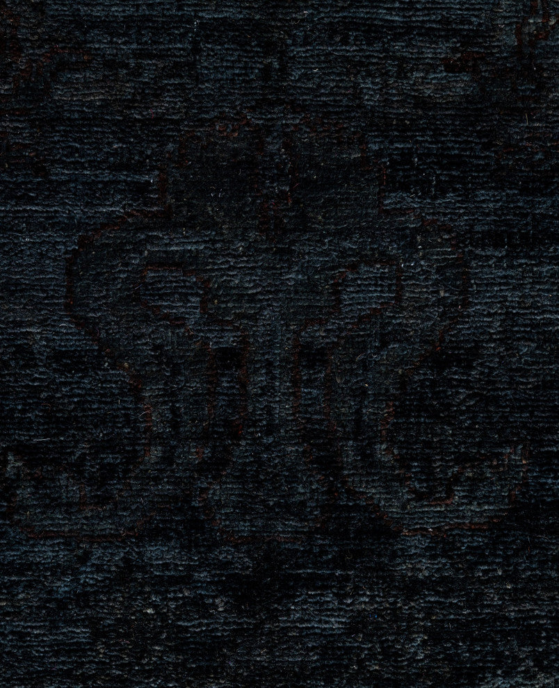 Overdyed One-of-a-Kind Hand-Knotted Area Rug Black, 3' 0" x 17' 4"