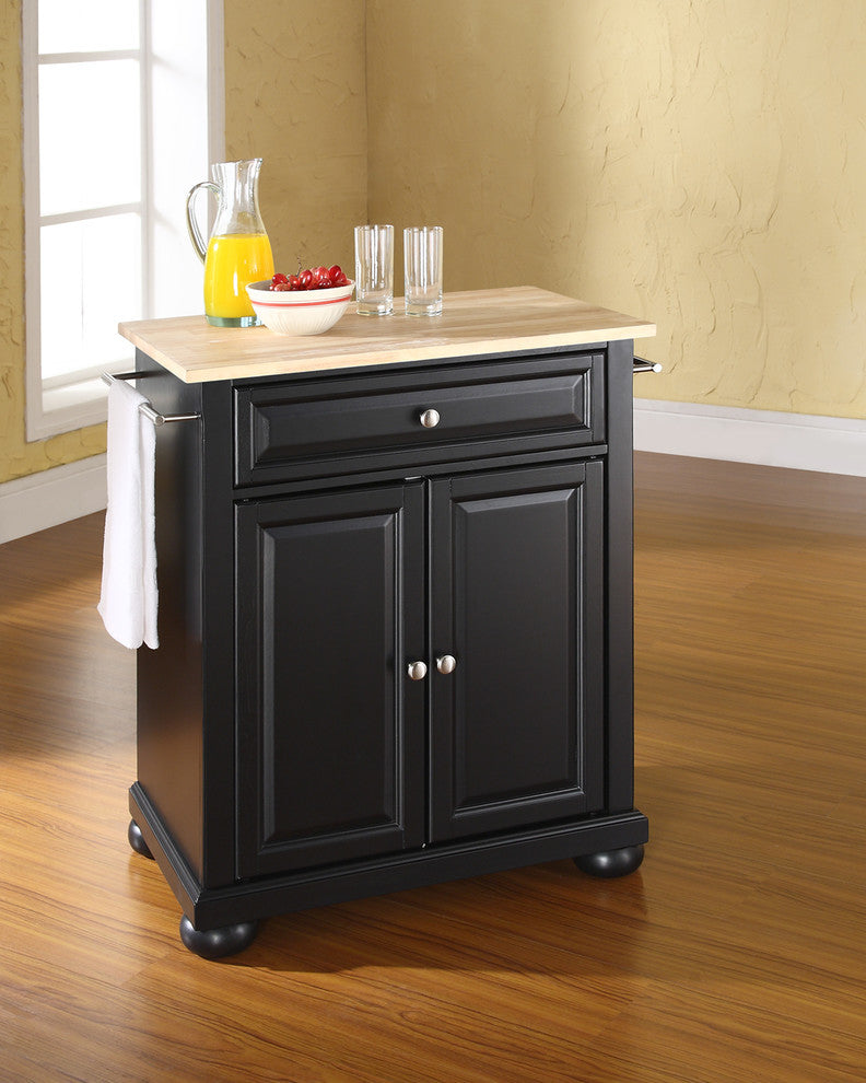 Alexandria Natural Wood Top Kitchen Island