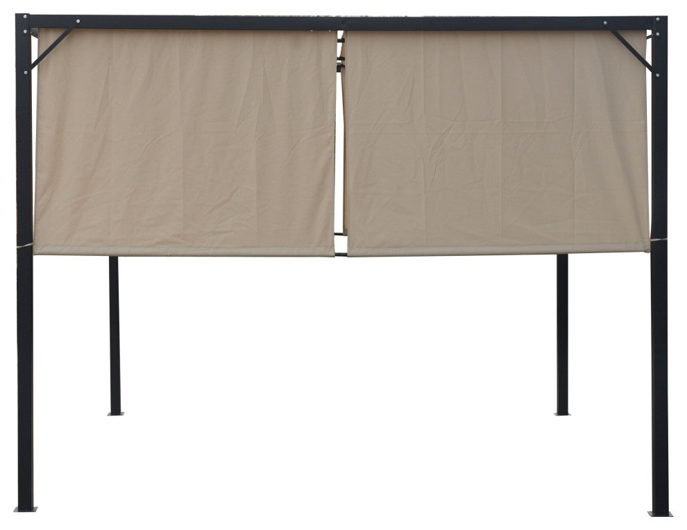 GDF Studio Wendy Outdoor Steel Framed 10' by 10' Gazebo, Beige