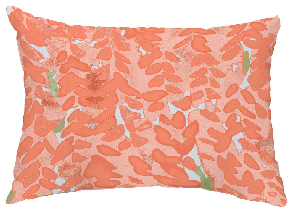 Flower Bell 14"x20" Floral Decorative Outdoor Pillow, Orange