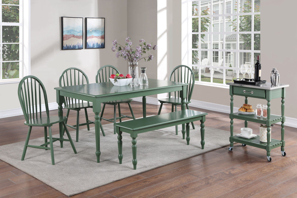 Carolina Rectangular Dining Table - Equestrian Green