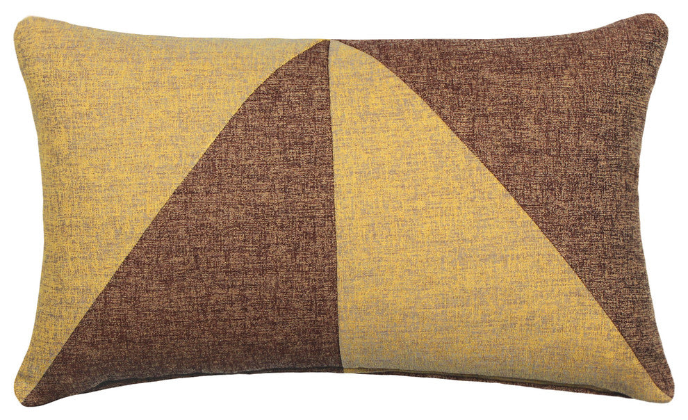 "Bello" Brown Jacquard Oblong Pillow Cover