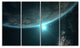 "Sunrise in Earth From Space" Contemporary Landscape Wall Art, 4 Panels, 48"x28"