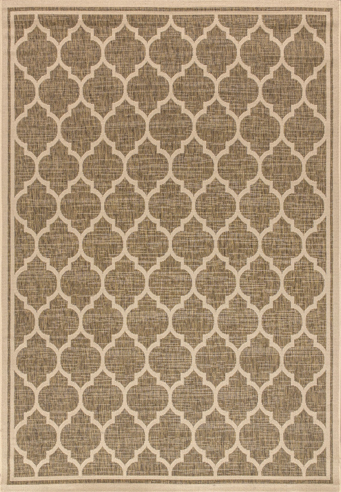 Trebol Moroccan Trellis Textured Weave Indoor/Outdoor Area Rug