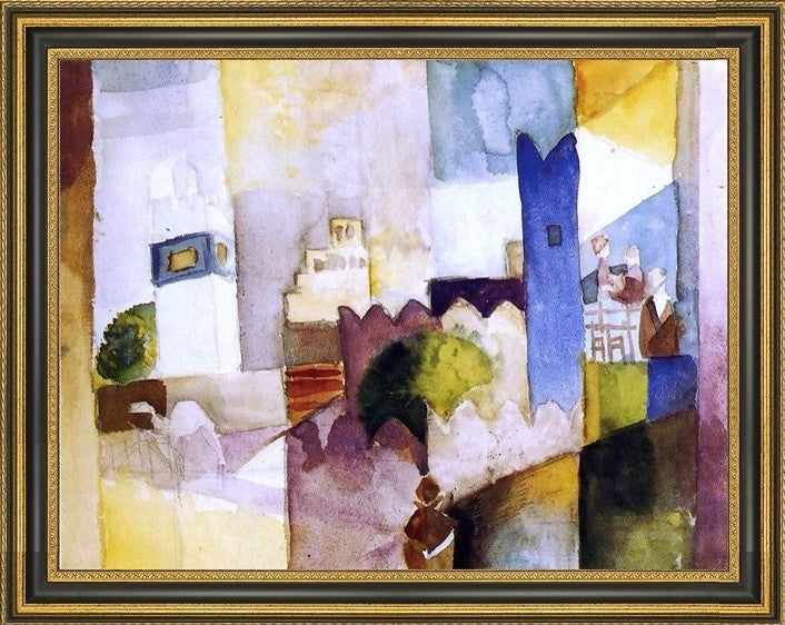 August Macke Kairuan III - 21" x 28" Framed Premium Canvas Print