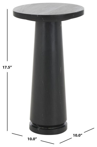 Safavieh Couture Valentia Round Marble Accent Table, Black