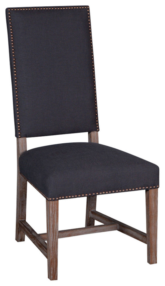 Dani High Back Formal Dining Chair, Charcoal, Set of 2