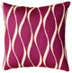 Contemporary Waves Tyrian Purple Decorative Pillow Cover Handmade Wool 18x18"