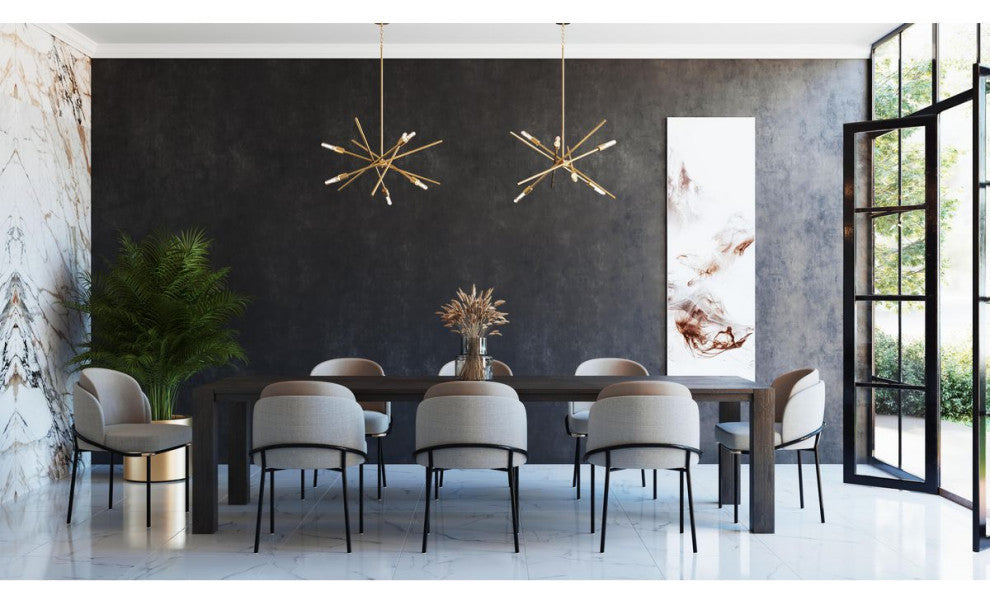 Astra Collection Six-Light 22" Satin Brass Modern Chandelier