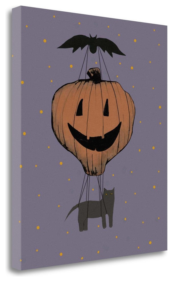 "Halloween Pumpkin Balloon" By Sarah Ogren, Giclee Print on Gallery Wrap Canvas