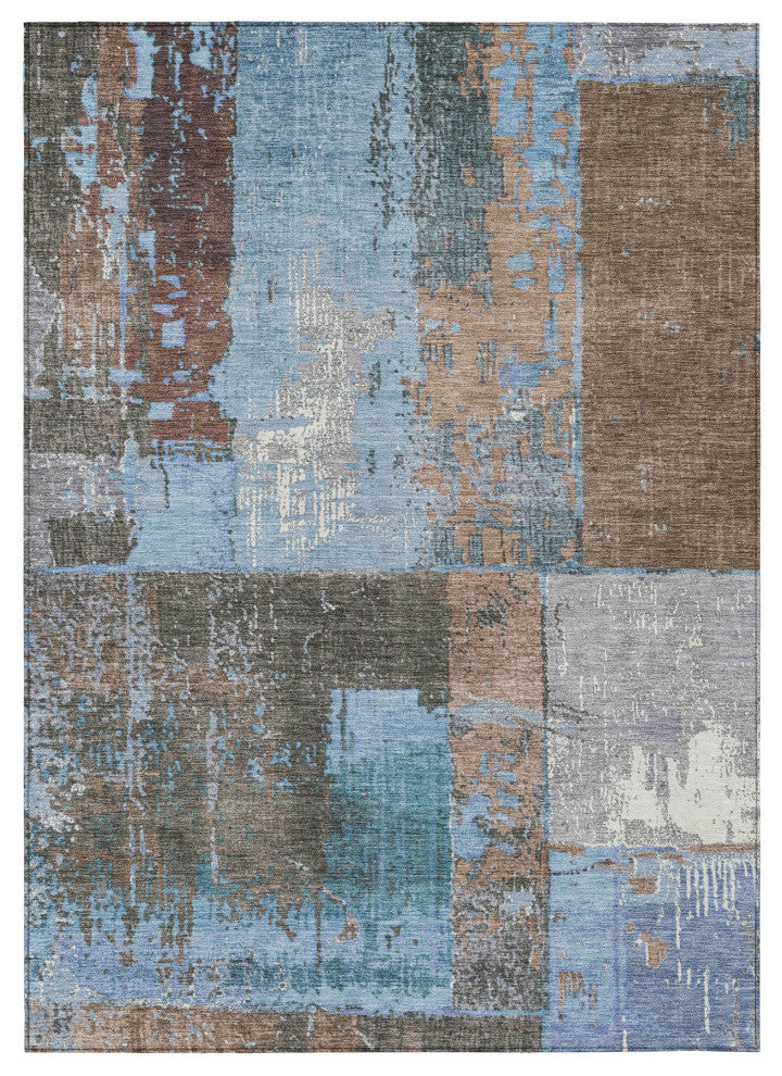 Machine Washable Indoor/Outdoor Chantille ACN1866 Taupe 9' x 12' Rug