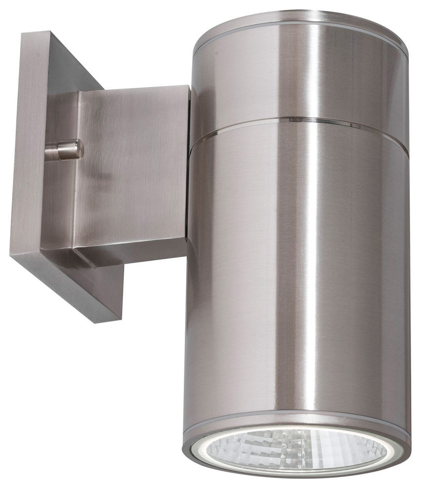 Everly 8" Outdoor LED Wall Sconce, Adjustable CCT, Satin Nickel