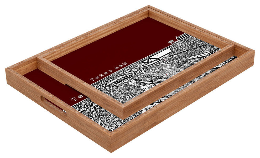 Deny Designs Bird Ave Texas A And M Maroon Rectangular Tray