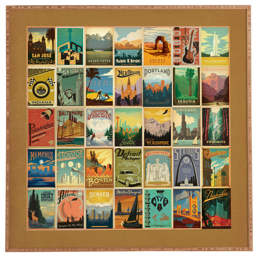 Deny Designs Anderson Design Group City Pattern Border Framed Wall Art