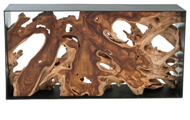 Modern Root Console Table, 66"l X 12"d X 32"h