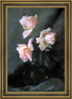 John La Farge Roses in a Vase  Framed Premium Canvas Print, 18"x27"