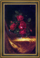 Martin Johnson Heade Four Roses in a Glass Framed Premium Canvas Print, 18"x27"