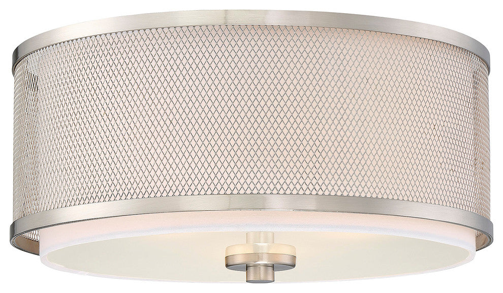 3-Light Flush Mount, Brushed Nickel