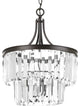 Progress Lighting Glimmer 3-Light Semi-Flush Convertible, Antique Bronze