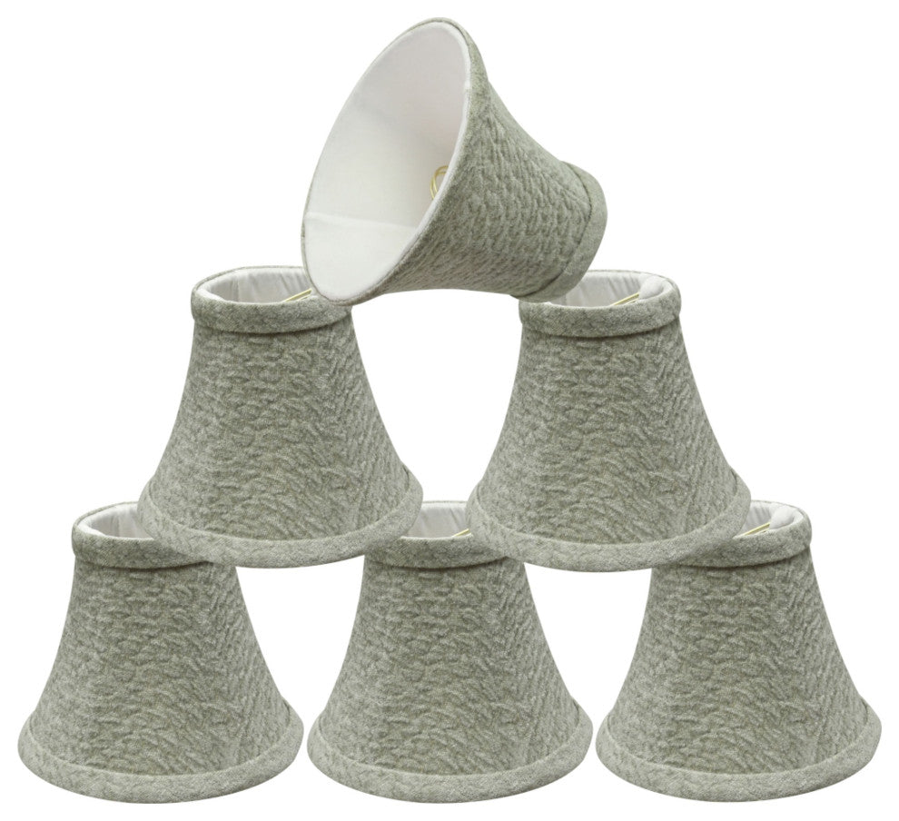 30054-6 Small Bell  Chandelier Clip On Lamp Shade Light Gray 3"x6"x5"