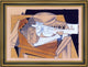 Juan Gris Bowl  Glass and Newspaper - 16" x 24" Framed Premium Canvas Print