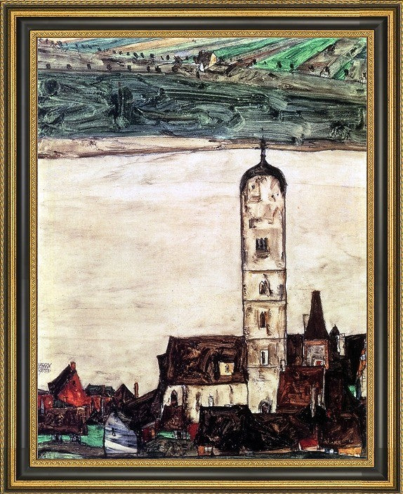 Egon Schiele Steon Danube  Seen Kreuzberg (small version)