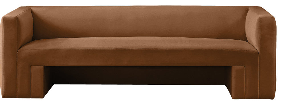 Henson Velvet Upholstered Sofa, Saddle