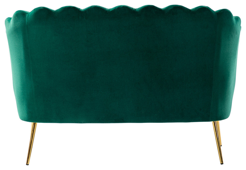 Upholstered 52" Loveseat With Tufted Back, Green