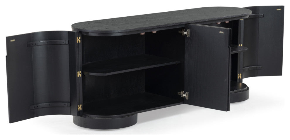Safavieh Couture Jesbelina Oval Wood Sideboard, Black