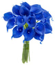 Pack of 10 soft touch lifelike artificial Calla lily, Royal Blue