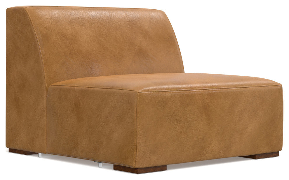 Rex Right-Facing Modular Sectional Sofa in Genuine Leather