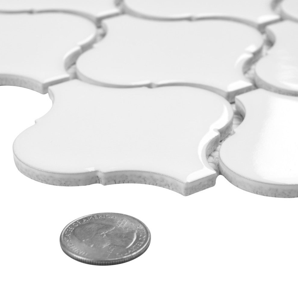 Metro Lantern Glossy White Porcelain Floor and Wall Tile