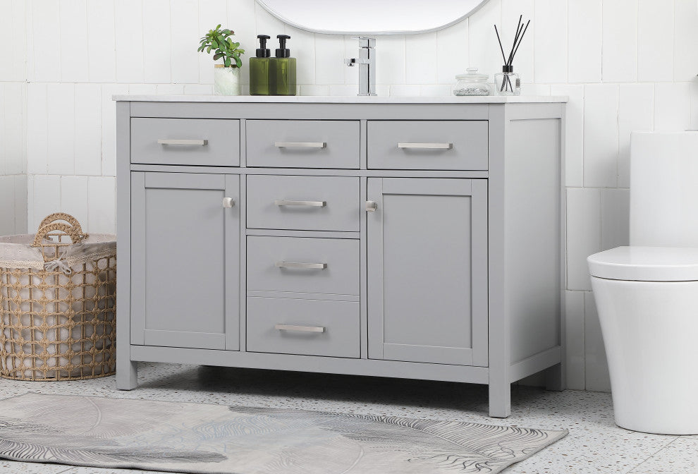 48" Single Bathroom Vanity, Grey