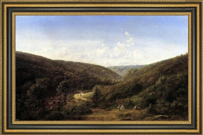 Ferdinand Richardt Countryside Along the SusquehannaFramed Canvas Print, 18"x27"