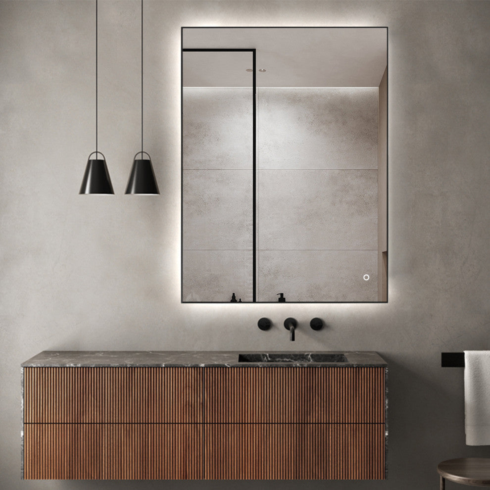 Vanta XL 31.5 in. x 23.6 in. Metal Framed LED Bath Mirror Fog Free