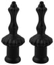 Markington Lamp Finial, 2" Tall, Matte Black, Set of 2