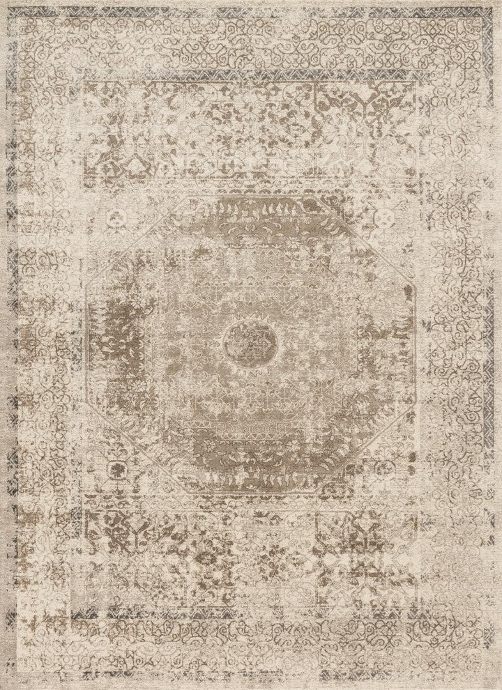 Durable Distressed Century Area Rug, Taupe/Sand, 12'x15'