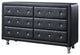 Luminescence Black Faux Leather Upholstered Dresser