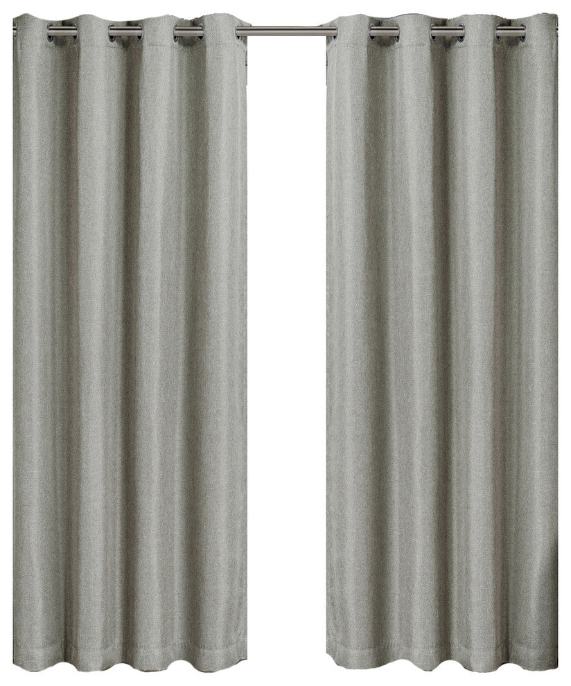 Gulfport Faux Linen Blackout Weave Panels, Linen, 52"x84" Single