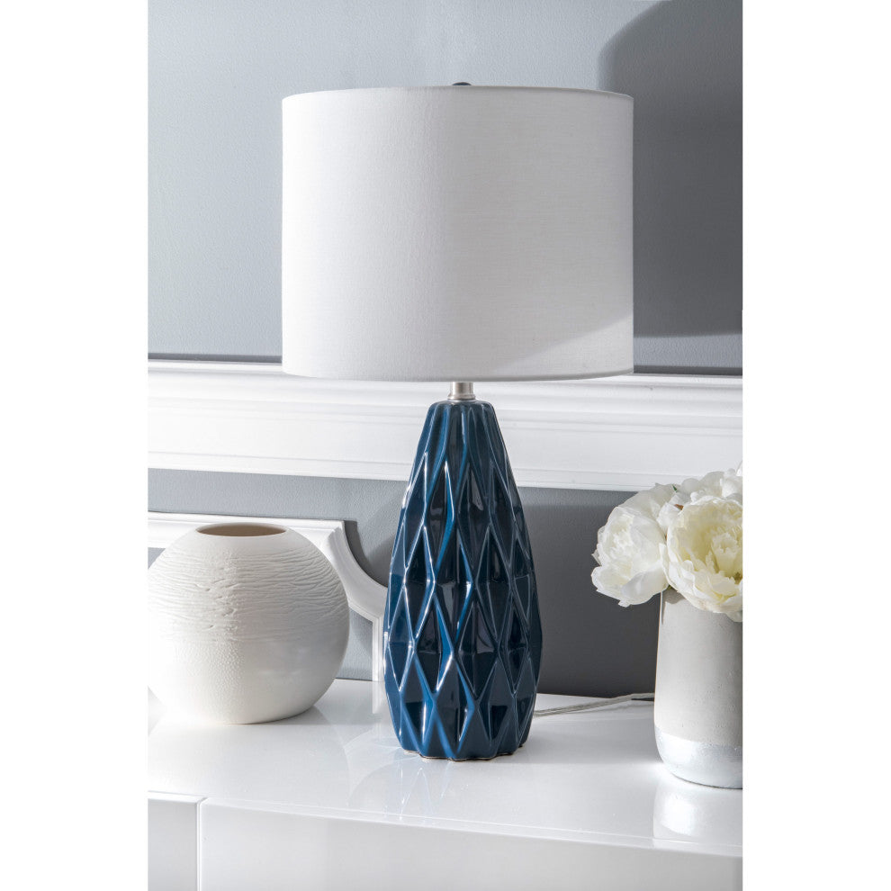 Nuloom Taylor Ceramic Linen Shade Table Lamp, 25"