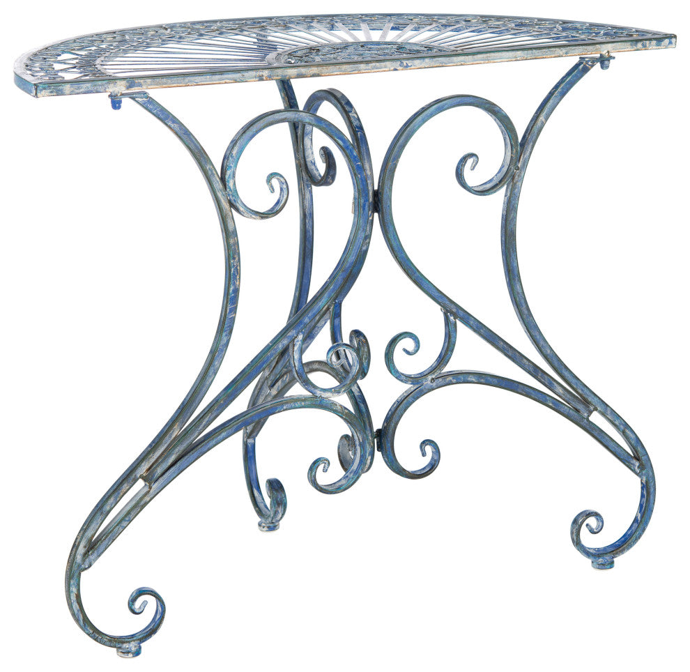 Safavieh Annalise Indoor-Outdoor Accent Table, Antique Blue