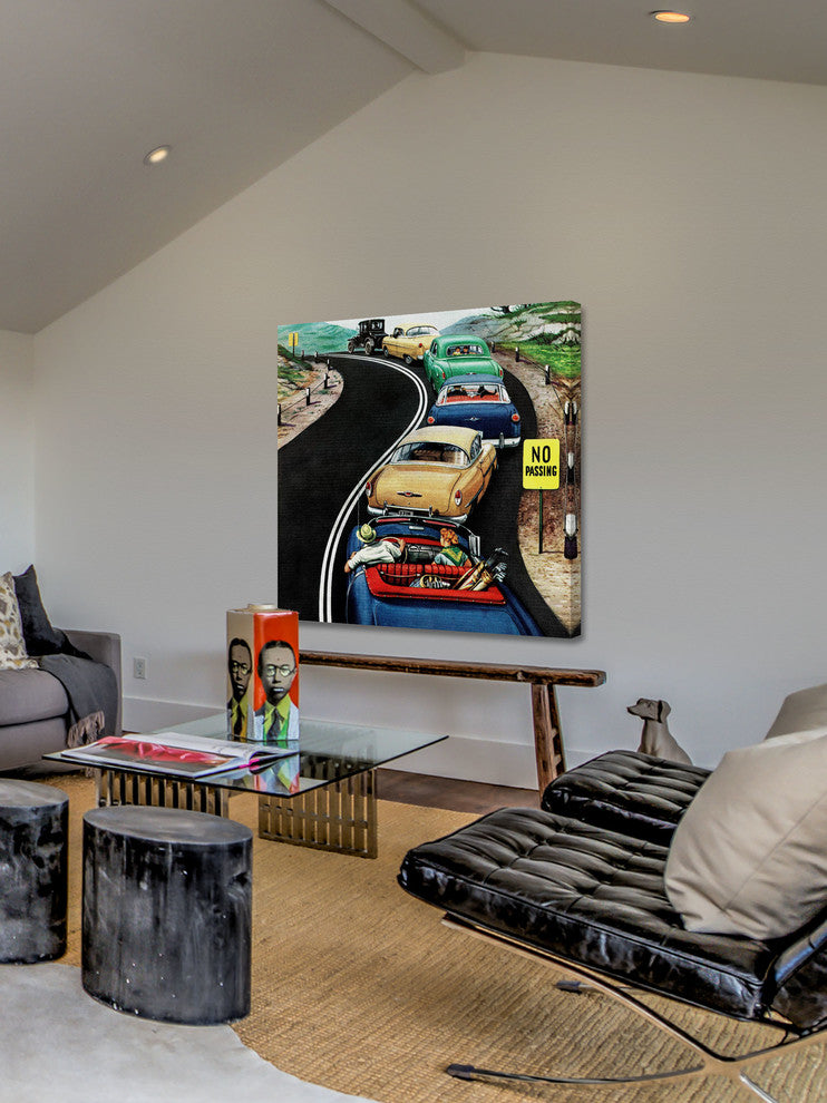 "No Passing" Painting Print on Canvas by Stevan Dohanos