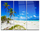 "Beautiful Blue Sea With Palms" Photo Metal Wall Art, 3 Panels, 36"x28"