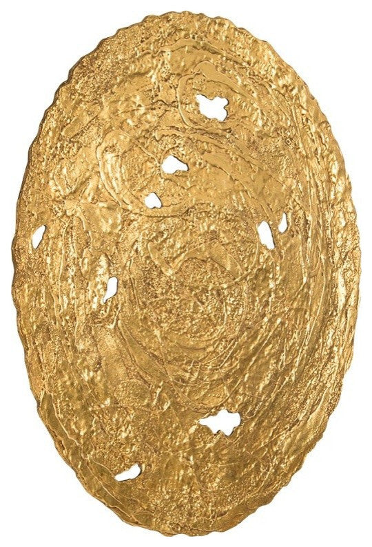 Molten Disc Wall Art, Gold Leaf, Large