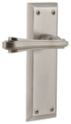 New York Plate With Fleur Lever, Satin Nickel, Privacy, Non-Handed