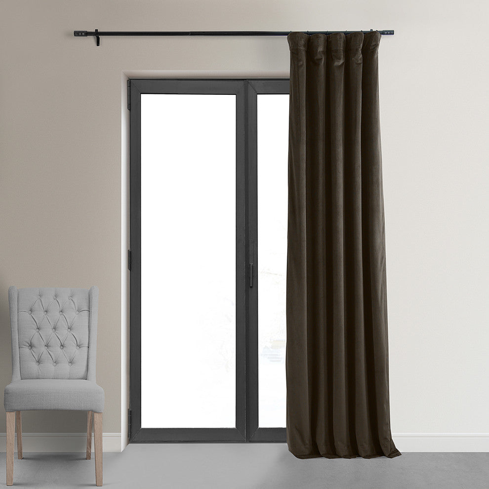 Signature Java Blackout Velvet Curtain Single Panel, 50"x84"