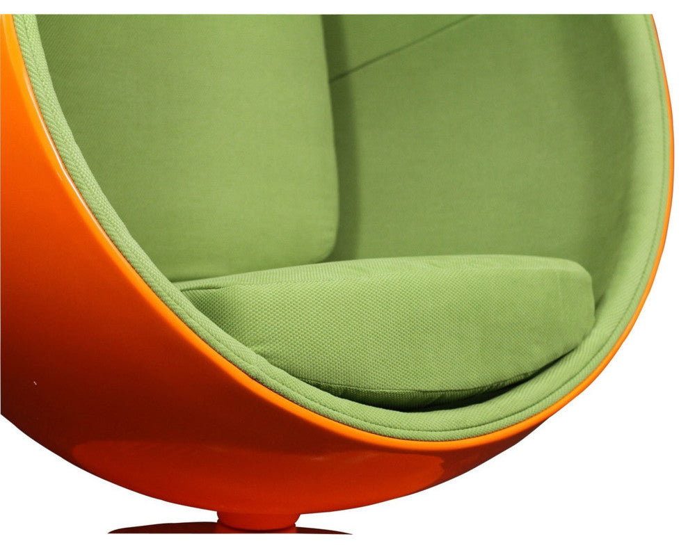 Modern Contemporary Living Room Lounge Chair Orange Green