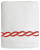Soft Twist Cadena Hand Towel, White & Terra Cotta, 16"x30"