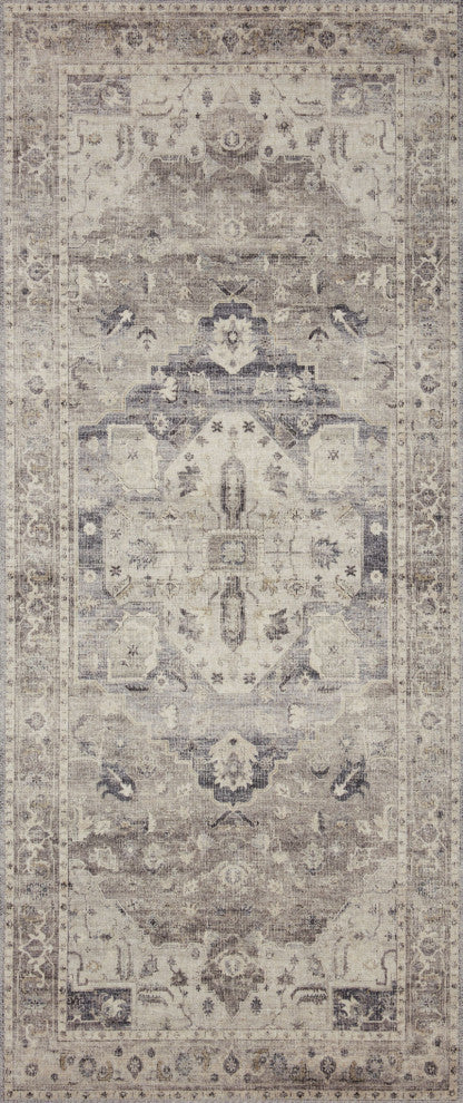 Loloi II Hathaway Printed Steel / Ivory Area Rug, 2'-6" X 7'-6"